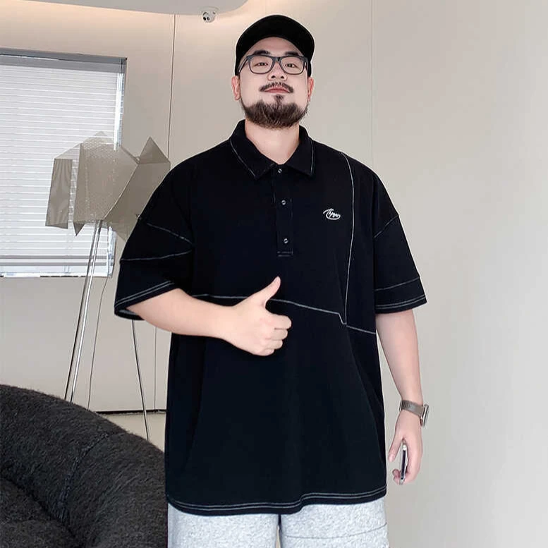 翻领半袖短袖男t恤2025新款polo衫男款爆款炸街时尚上衣冰感衫