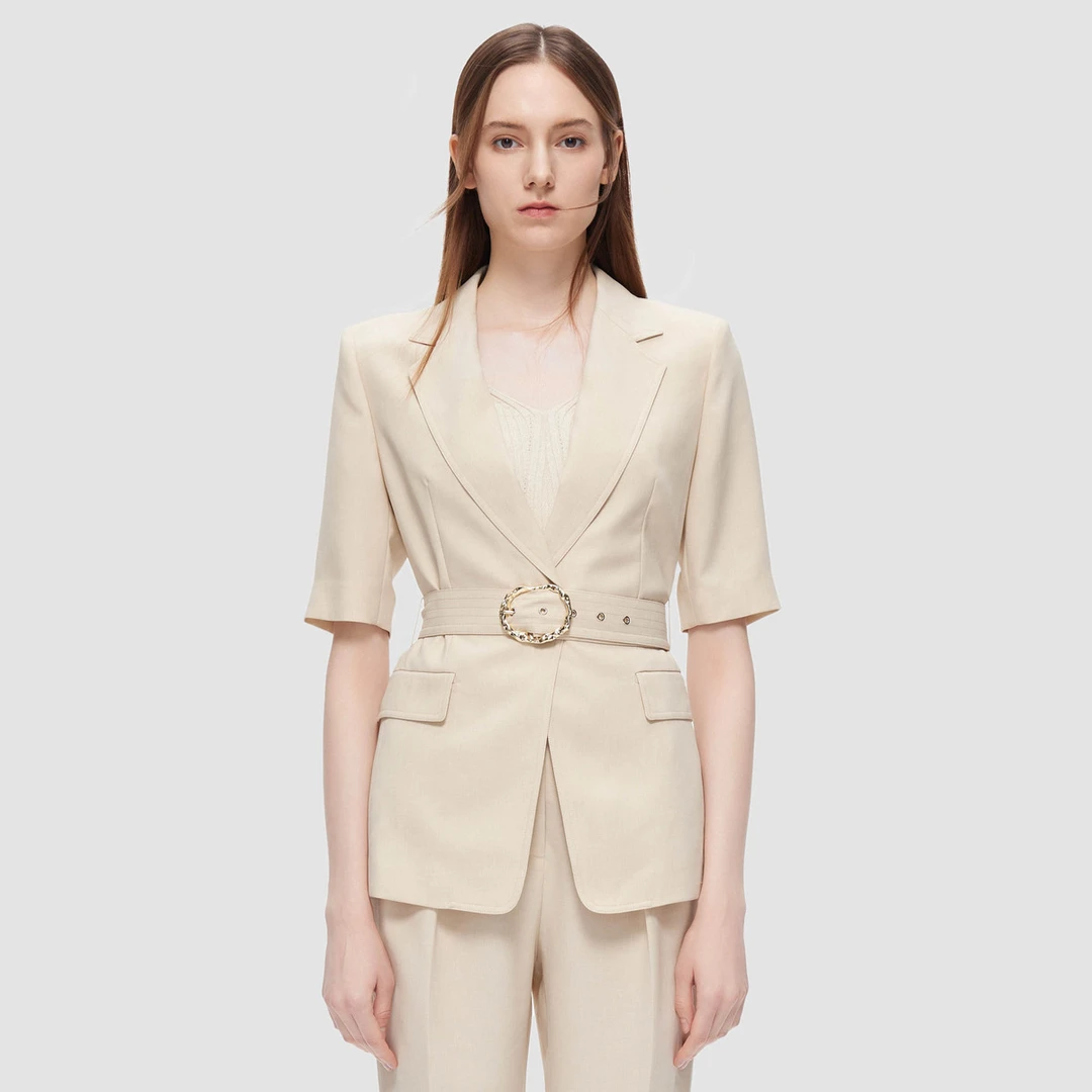 【粉丝专享】歌力思简约知性五分袖西装外套女EWE345T02200