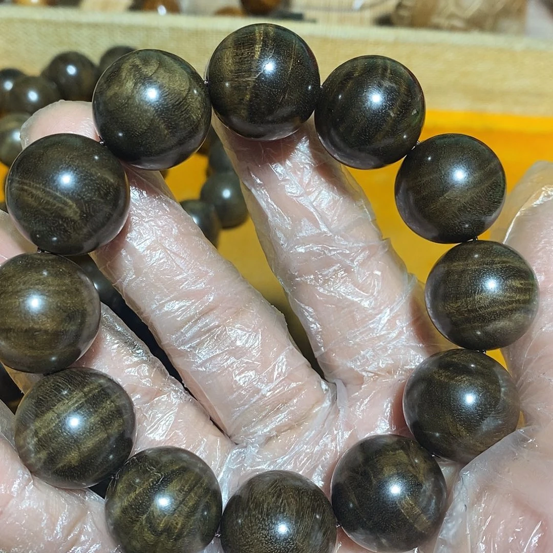 金丝楠翠****⑦小叶2.0手串微瑕不退不换