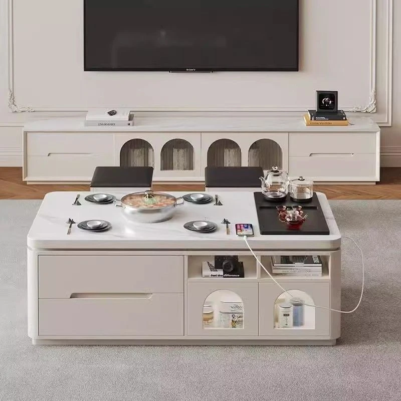 小户型家用可伸缩带滚轮功夫茶桌一整套现代简约多功能长方形阳台