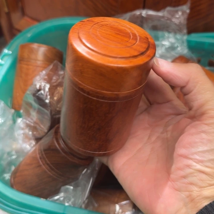 大果紫檀（缅甸花梨）花梨木小罐子6-9