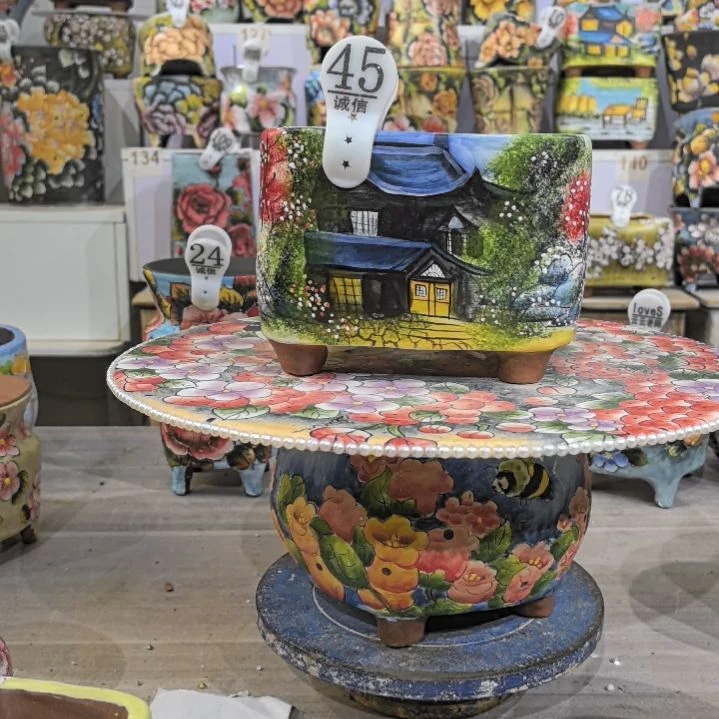 紫砂花盆景德镇陶瓷