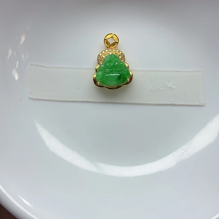 翡翠18K金镶嵌手链天然缅甸翡翠A货