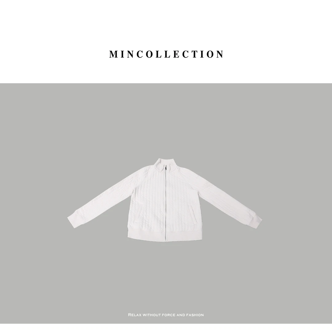 DE Mincollection竖条外套/定制竖坑条拼接立领休闲夹棉外套40128