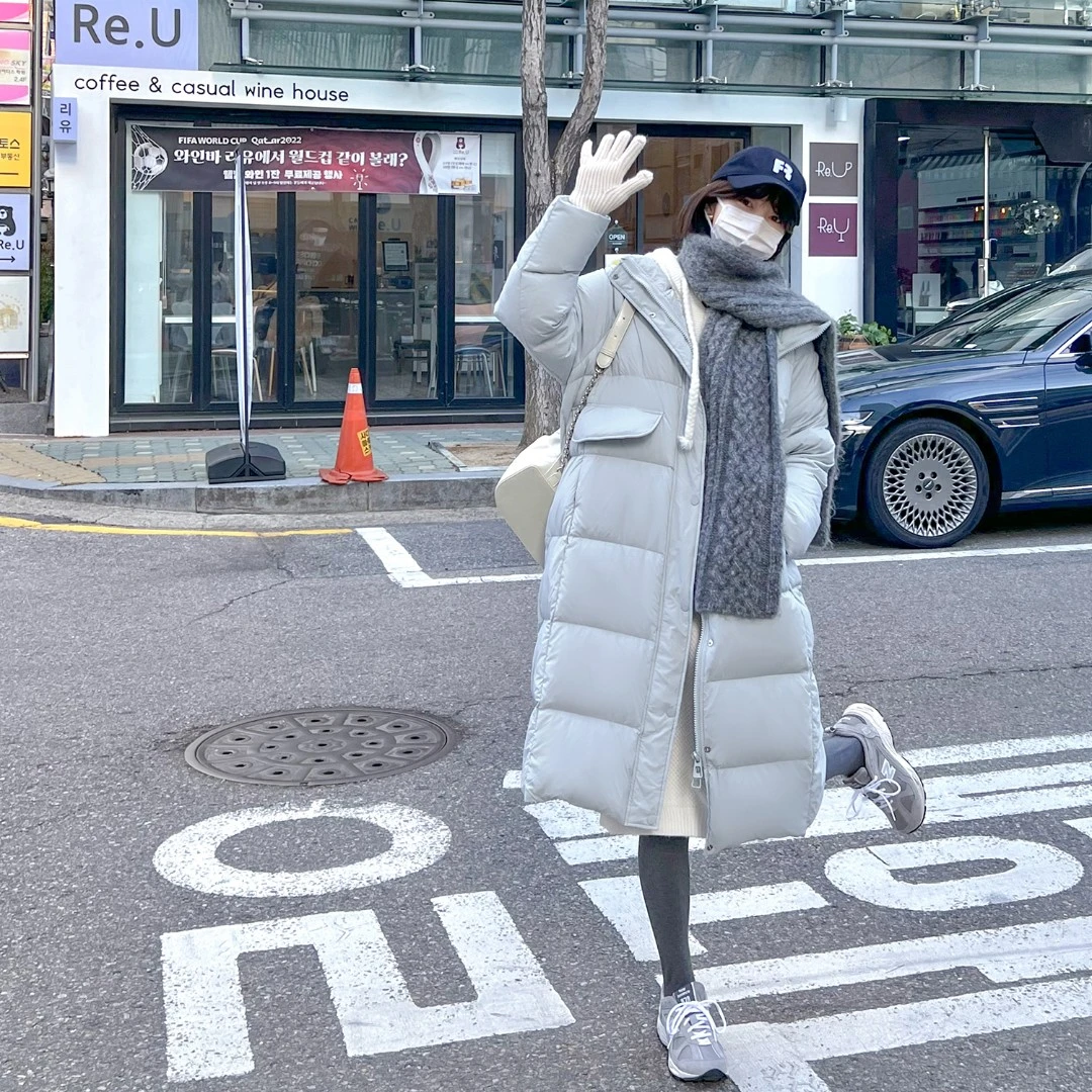 法儿家韩国限定「新品」【晴天大鹅】立领长款羽绒服FS212W016