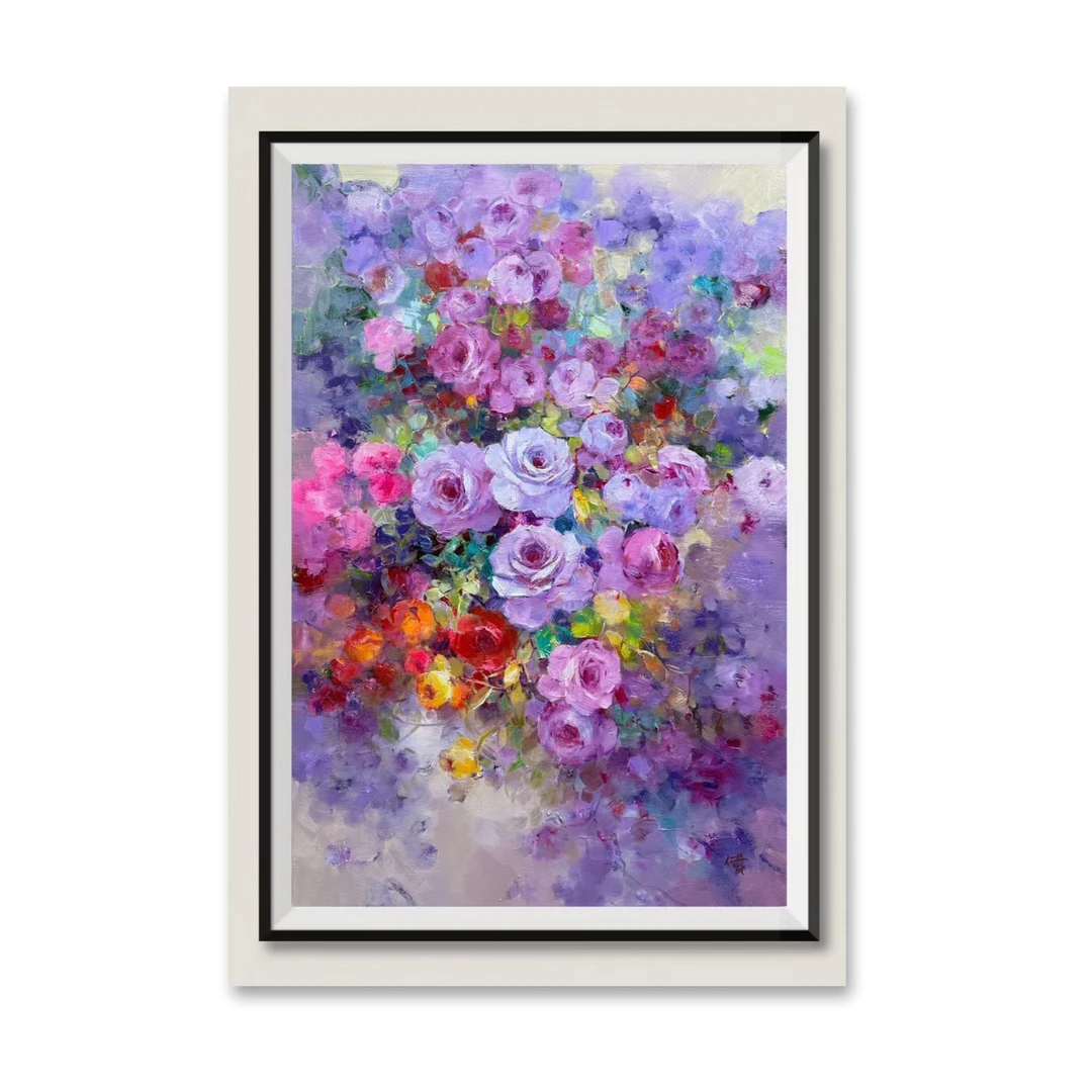 纯手绘油画印象花卉卧室玄关走廊餐厅装饰画