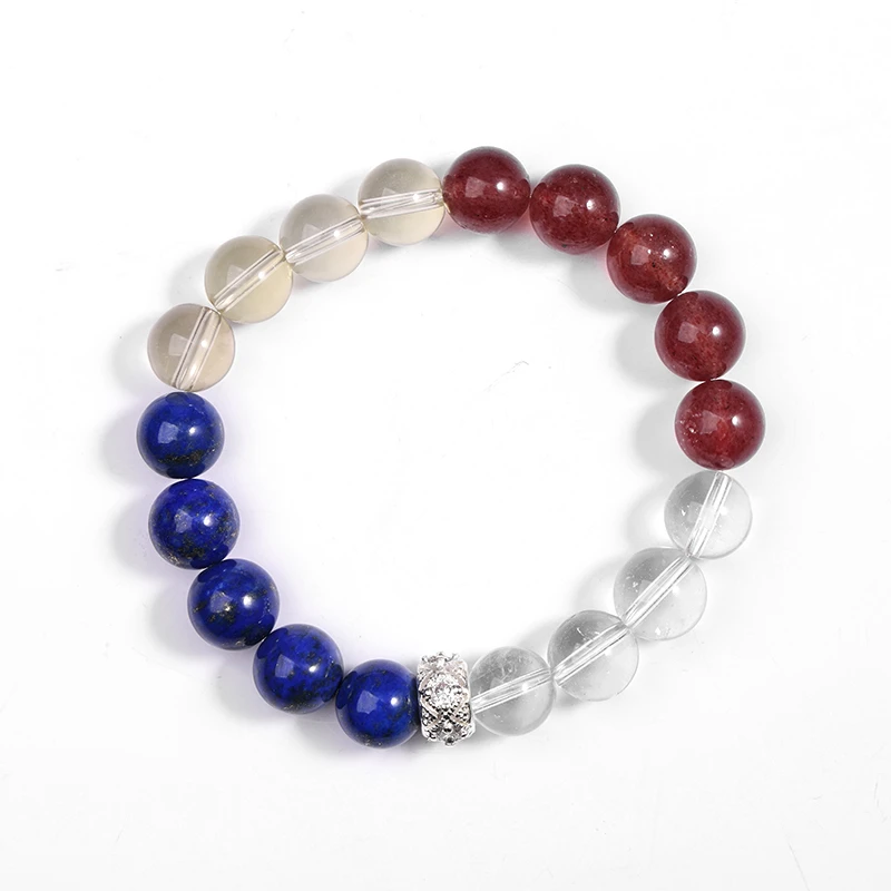 【无向珠宝】青金草莓晶白水晶手串DU250529204