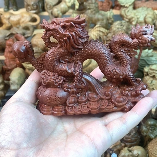 木一*人金星紫檀单龙戏珠
