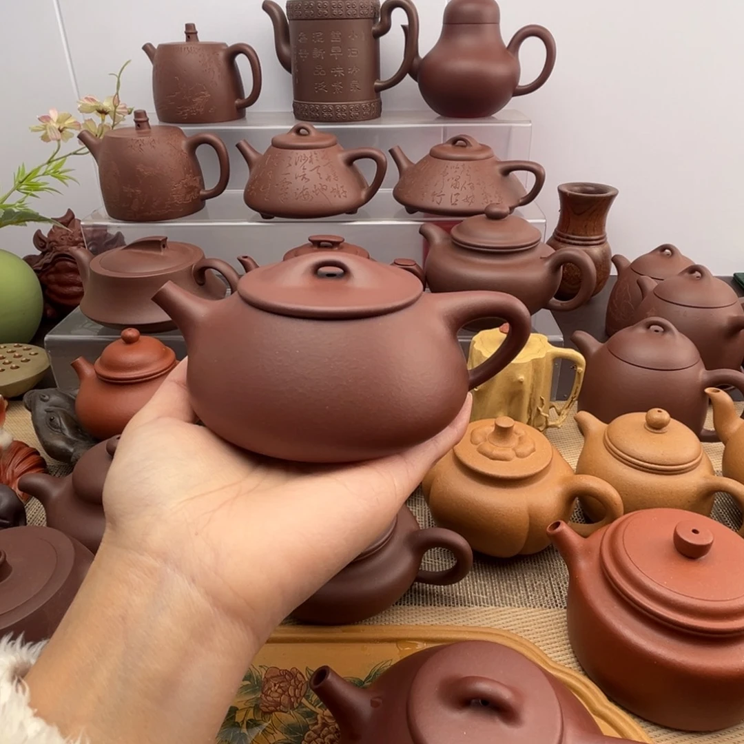 茶壶紫砂底槽清石瓢壶