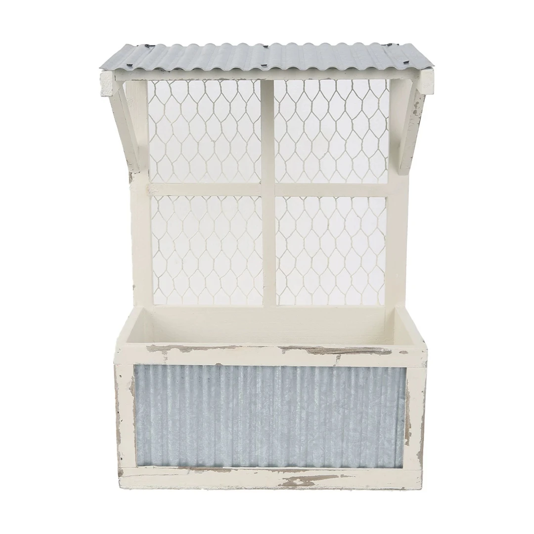 【南乔花园】小房子实木花盒花器花盆庭院阳台家居杂货实木做旧花盒