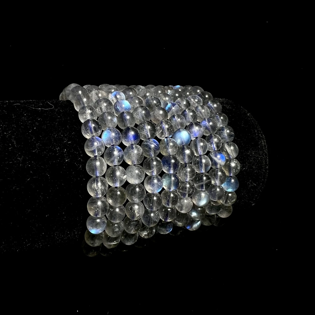 天然灰月光拉长石多圈手链-Y028多样性发其一气质