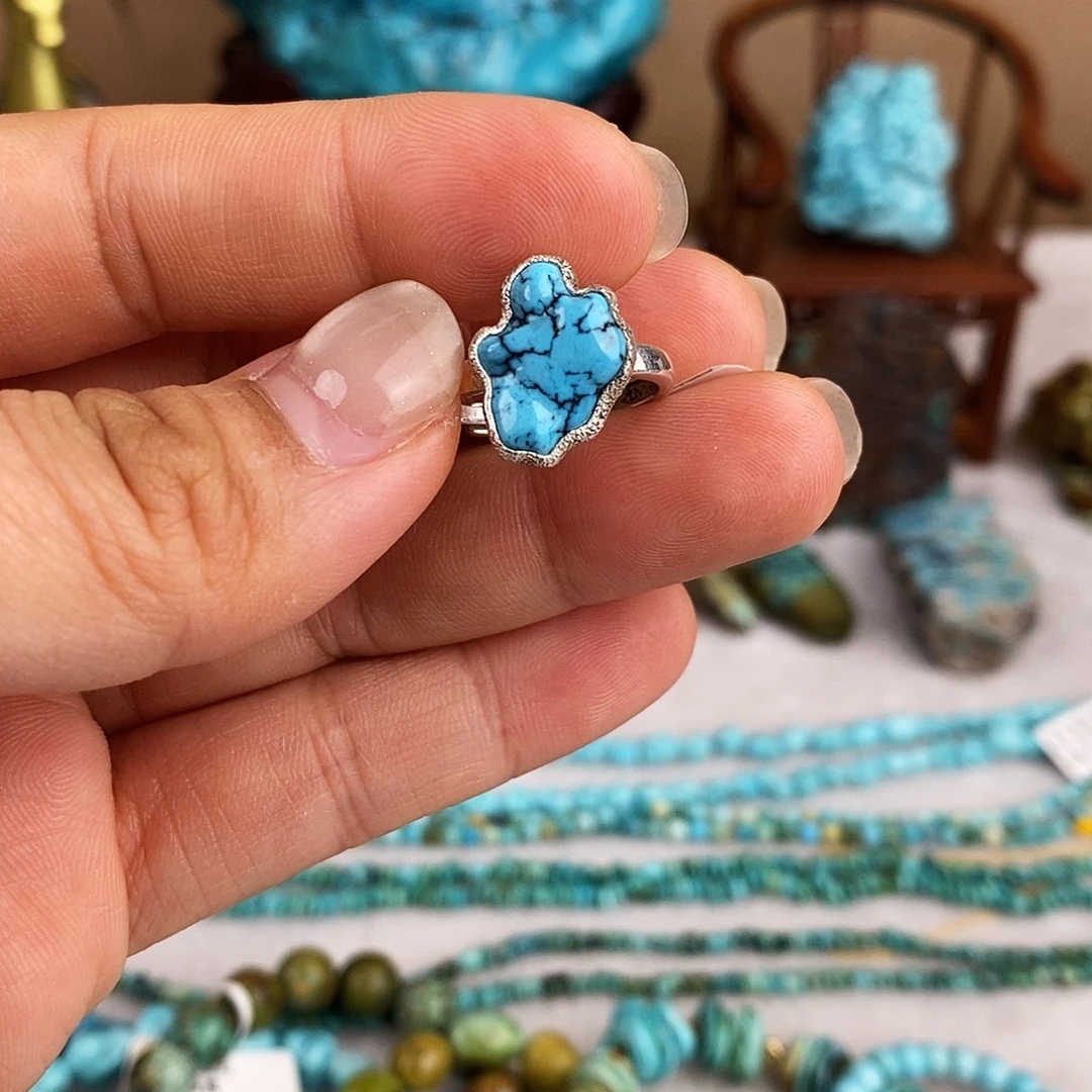 绿松石银S925镶嵌原矿