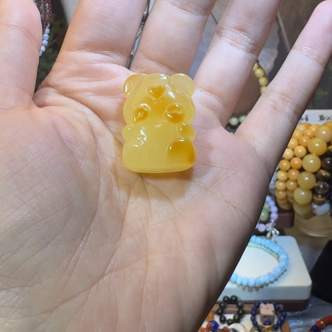 未镶嵌颈饰蜜蜡Y**o蜜蜡小熊