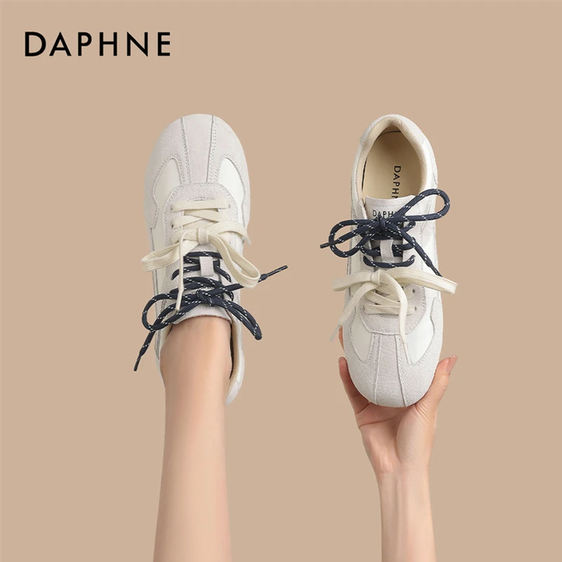Daphne/达芙妮复古豹纹德训鞋女2025新款春季百搭时尚平底运动鞋