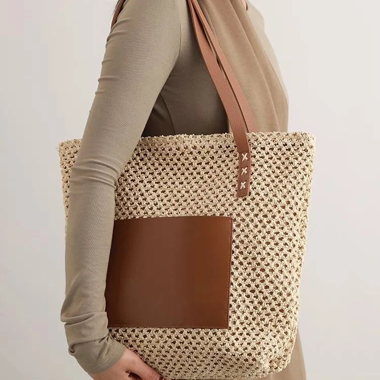 拉链手机袋托特包编织双根单肩包时尚编织包单肩休闲简约网红