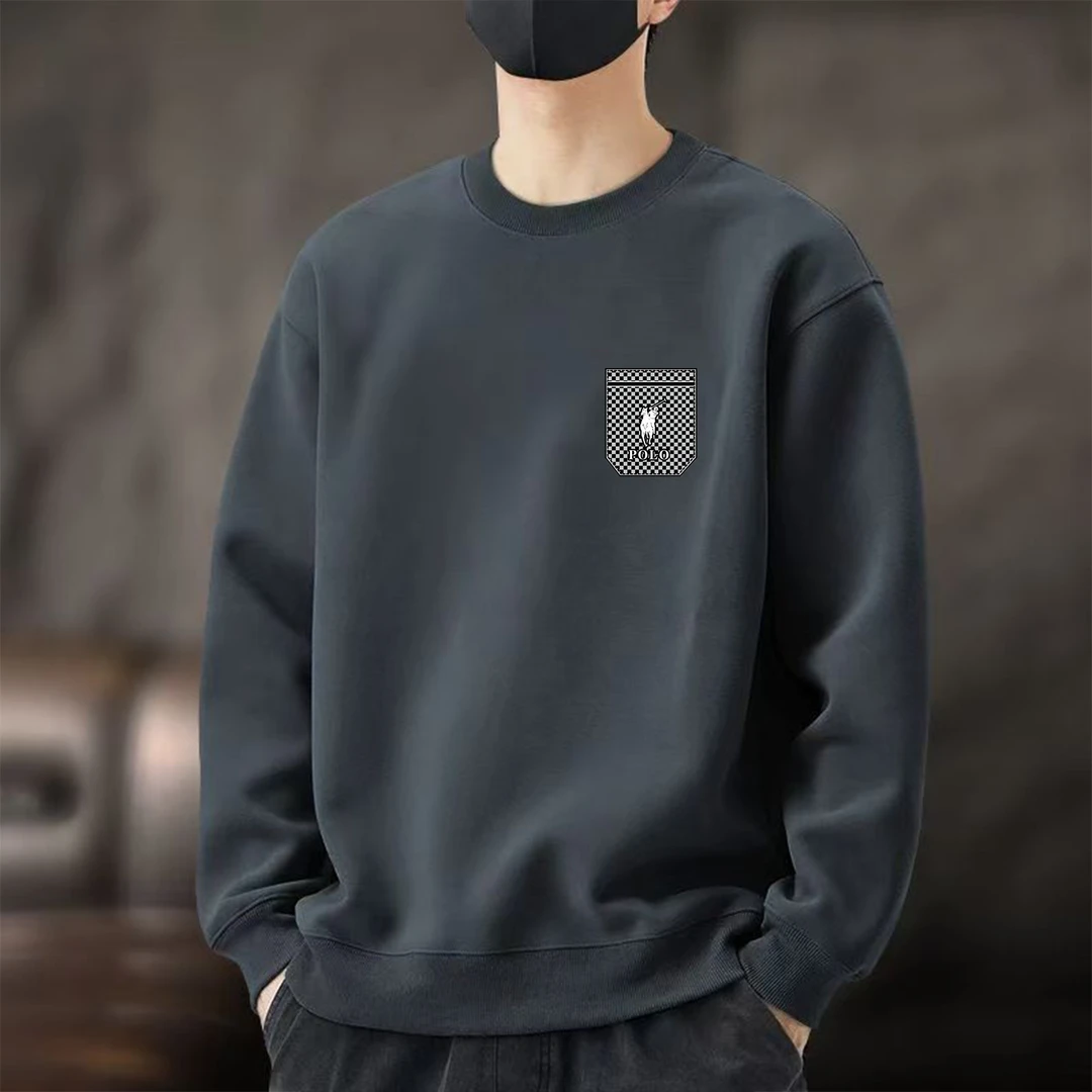 秋冬卫衣百搭长袖休闲百搭时尚运动男士上衣圆领卫衣(方兜马)