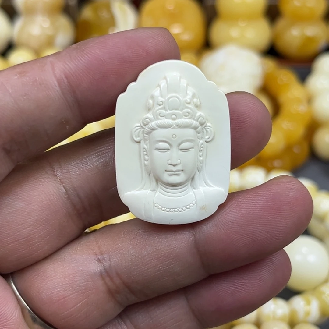 手串琥珀未镶嵌油漆白观音