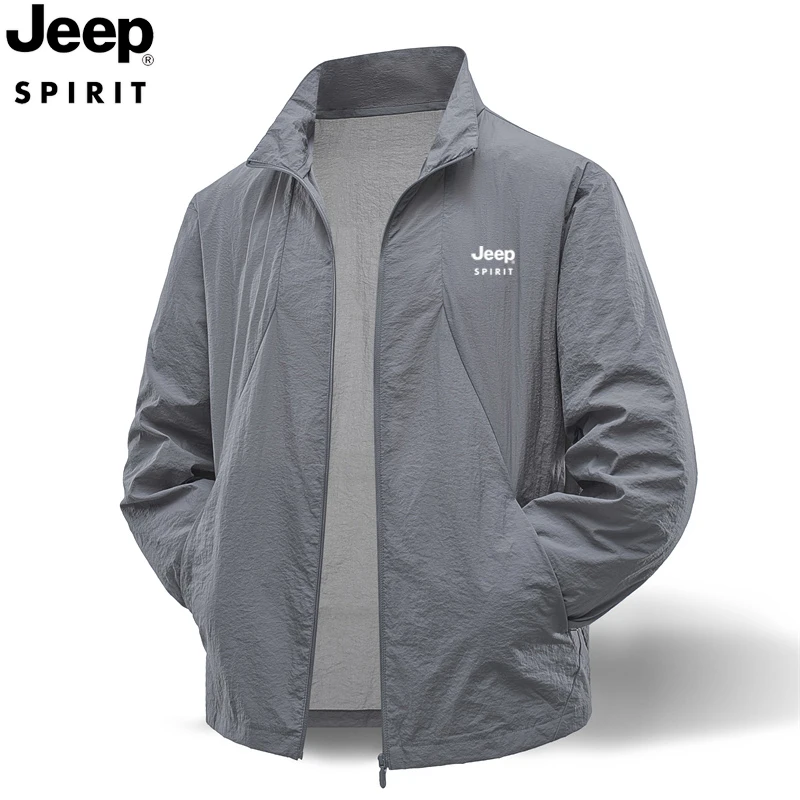 JEEP SPIRIT 吉普防晒衣男款夏季透气冰丝防紫外线轻薄皮肤衣休闲