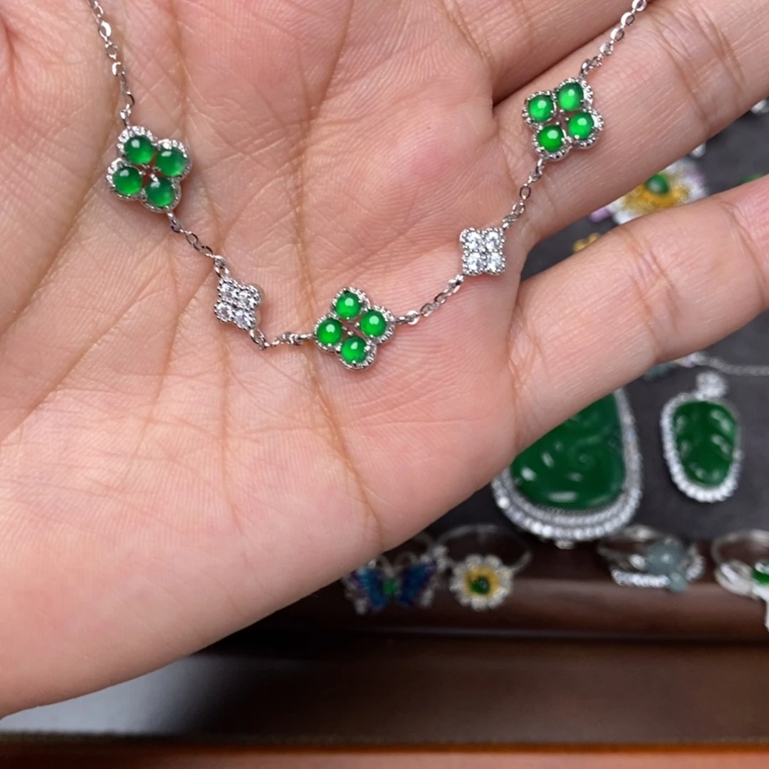翡翠银S925镶嵌手链