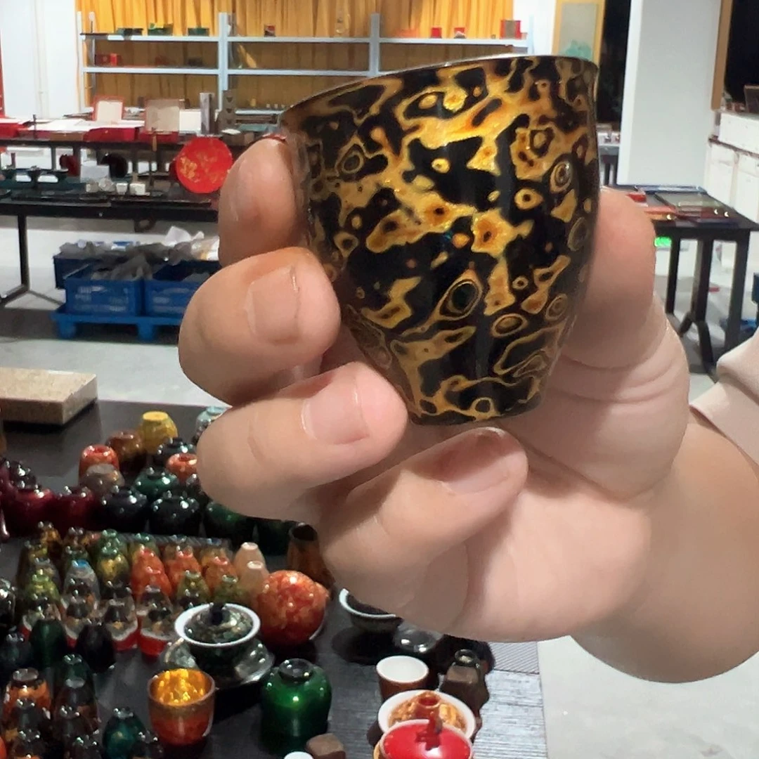 黑金一口杯太古大漆