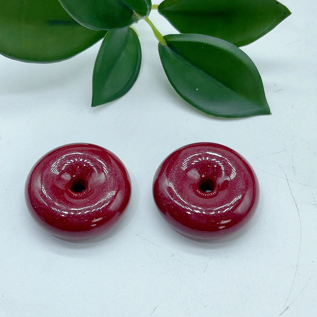 含辰砂工艺品朱砂平安扣吊坠约卡30（拍一发一多样性发货）