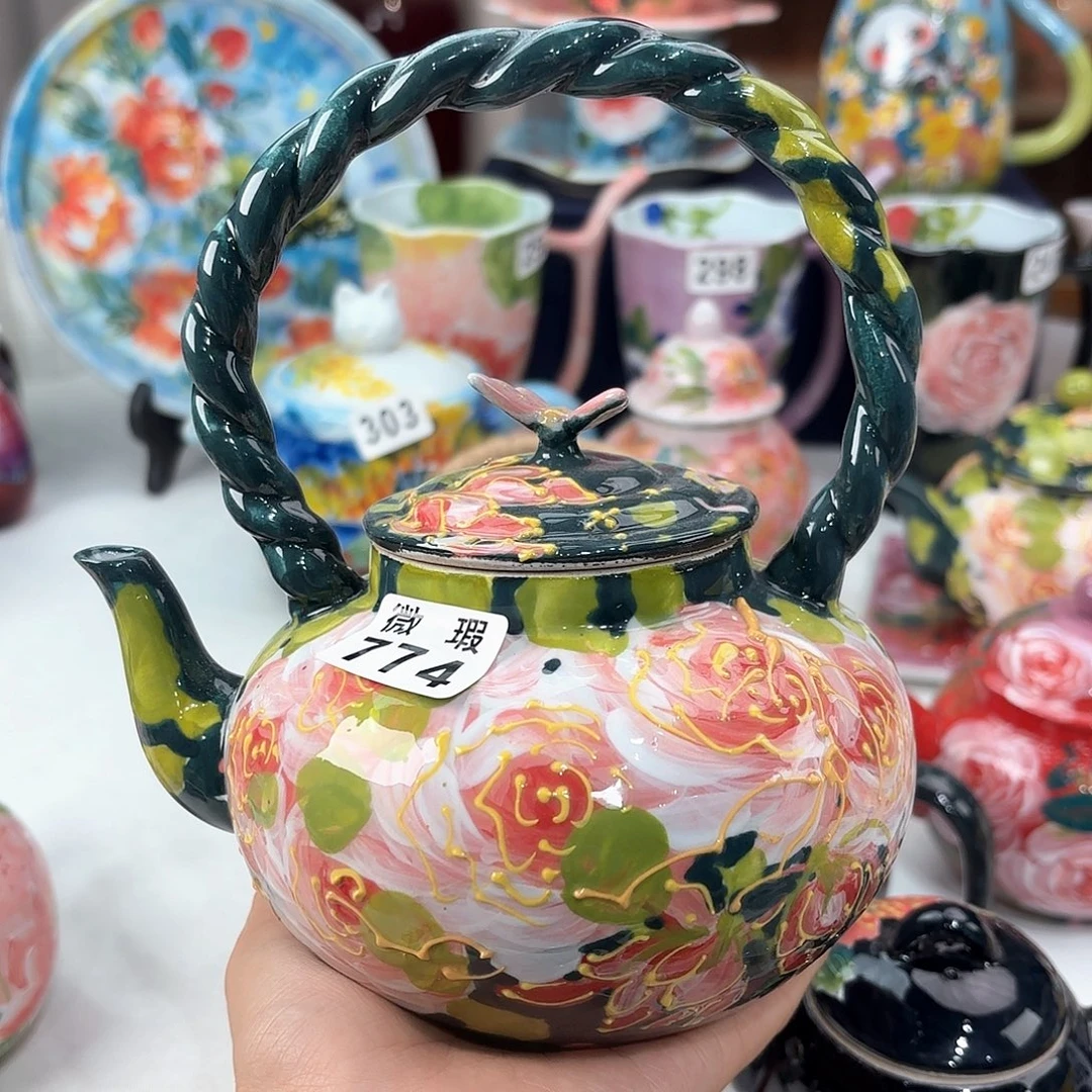 景德镇手绘高温釉下彩陶瓷茶具