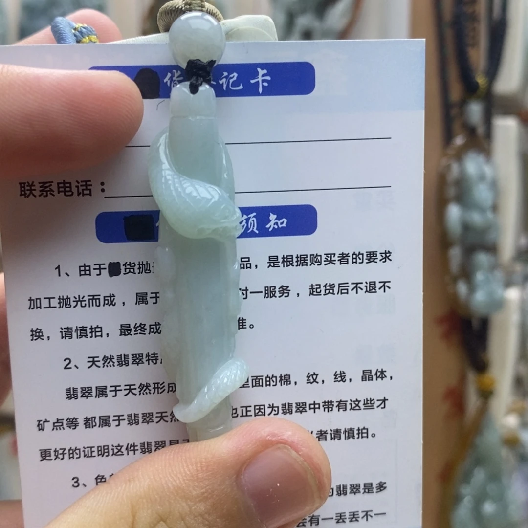园***园翡翠未镶嵌颈饰好