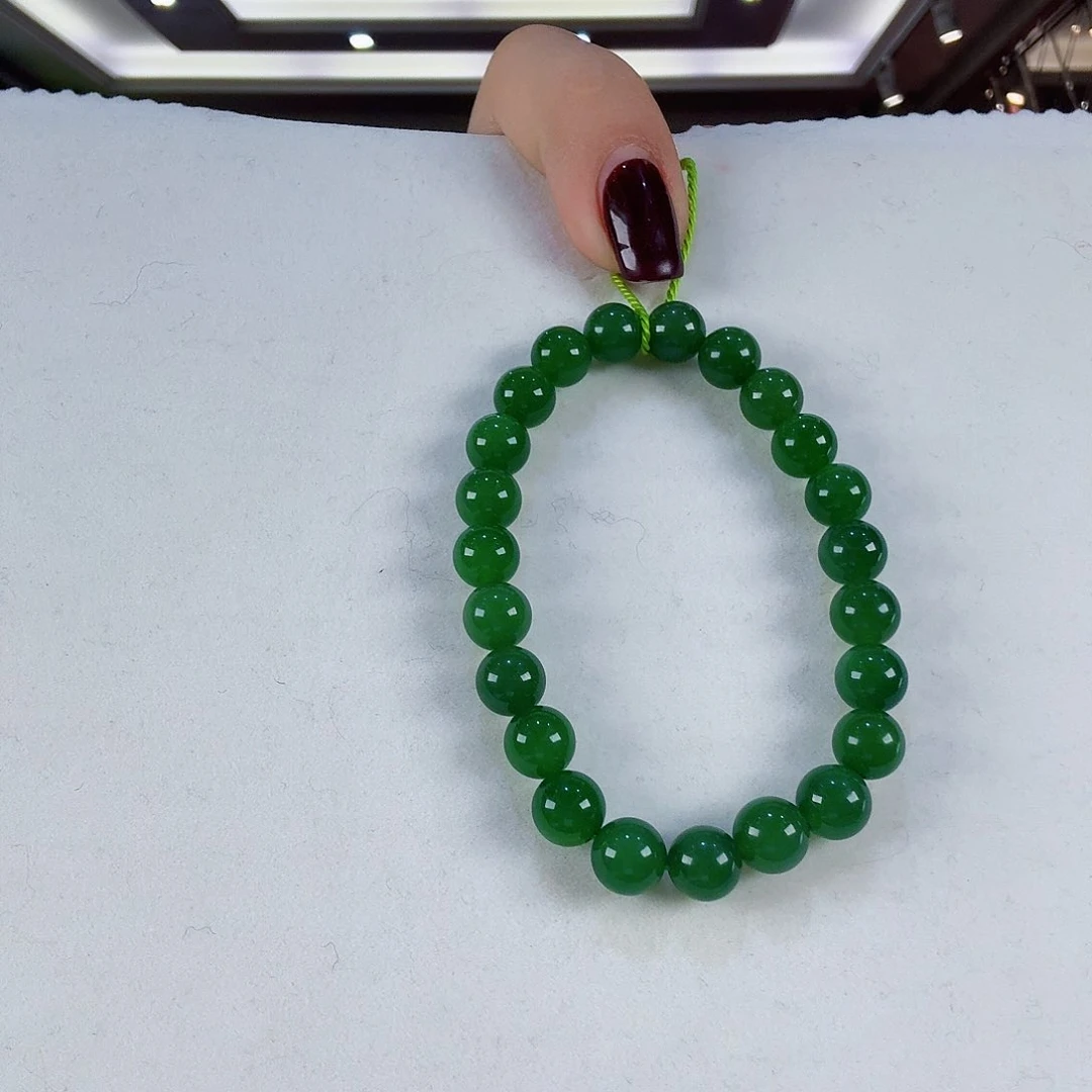 和田玉（碧玉）手链未镶嵌潘***月