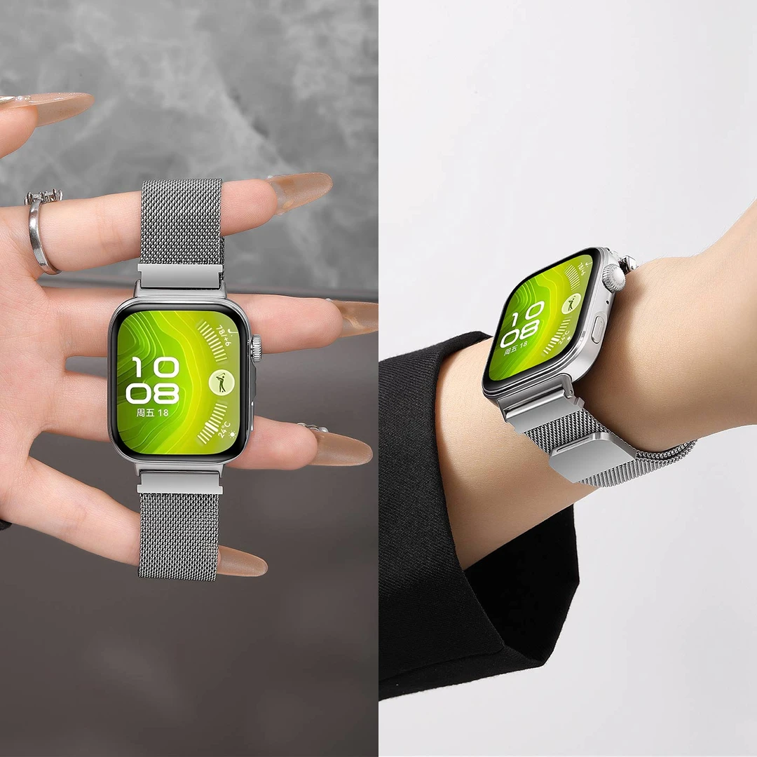 适用华为fit3手表带高级感fit4pro舒适米兰尼斯金属fit3原装腕带