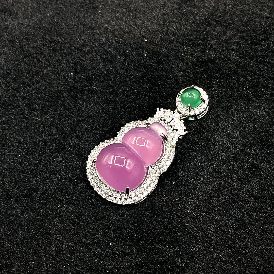 【金漾玉润】天然珠宝冰川粉葫芦福禄吊坠F-79