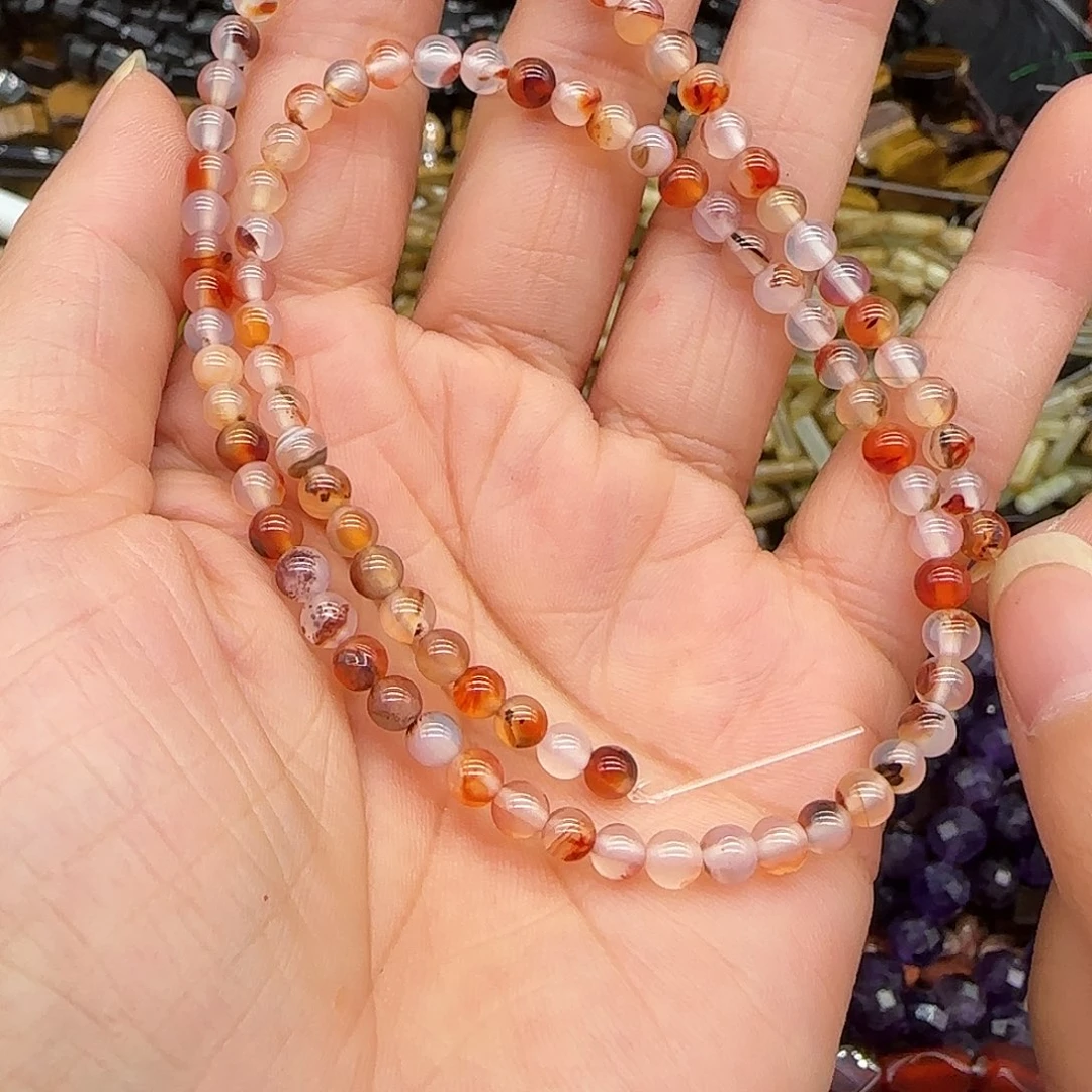 玛瑙/玉髓合金珠宝半成品锦鲤玛瑙4mm一条