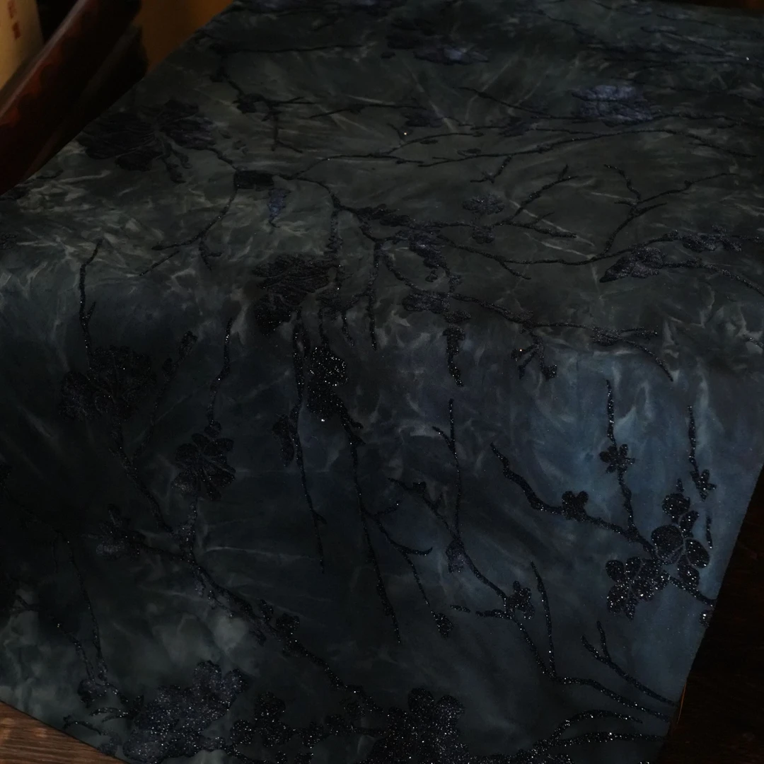 植绒扎染星空蓝茶席