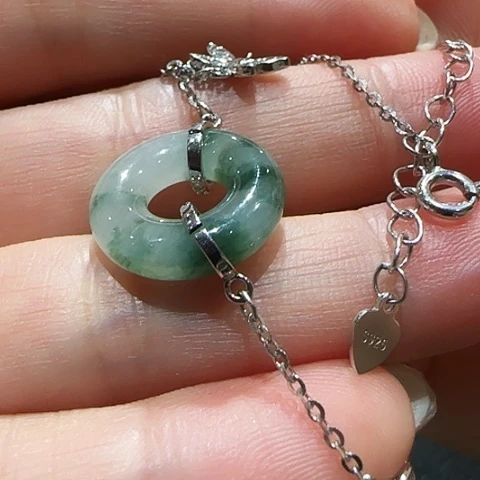 翡翠银S925镶嵌手链