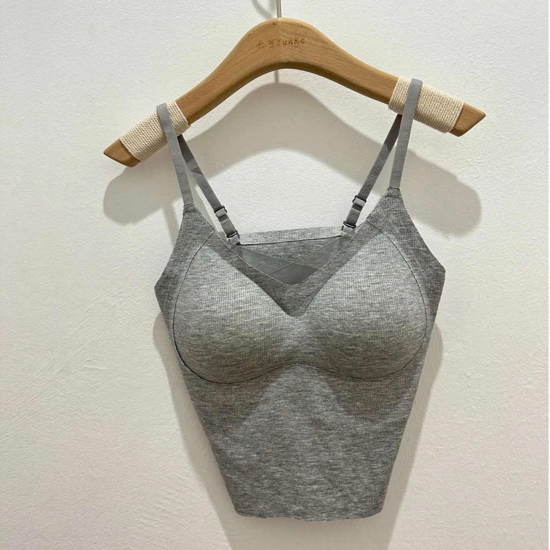 女士吊带背心带胸垫美背设计舒适透气内搭外穿打底上衣