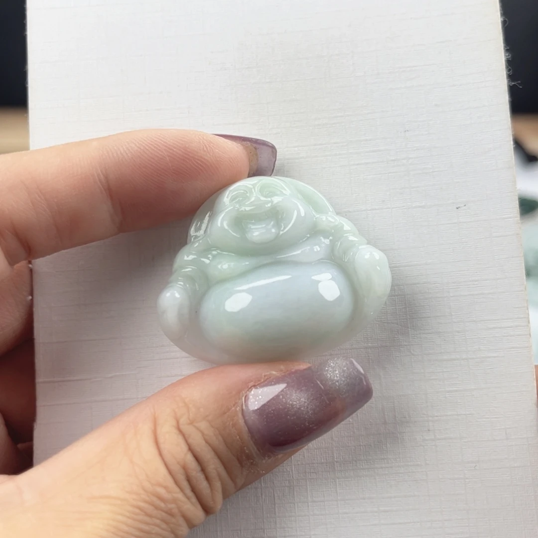 翡翠未镶嵌颈饰佛公微瑕介意勿拍