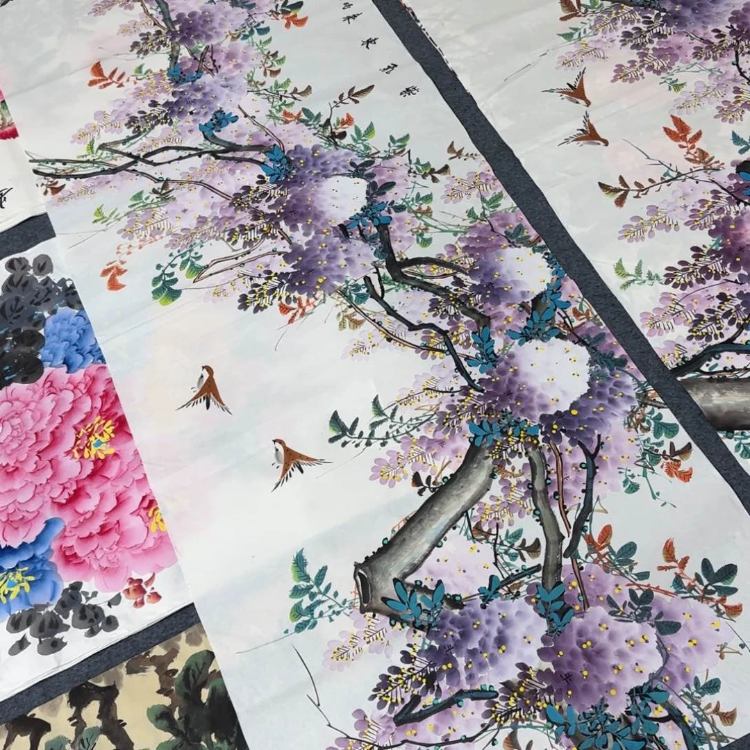 朗***3国画尺寸70X180手绘作品