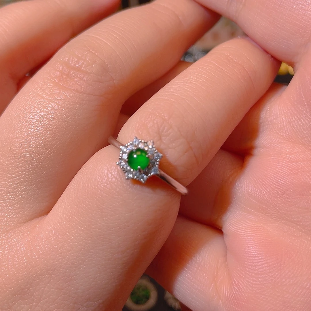 翡翠银S925镶嵌吊坠(不含链)