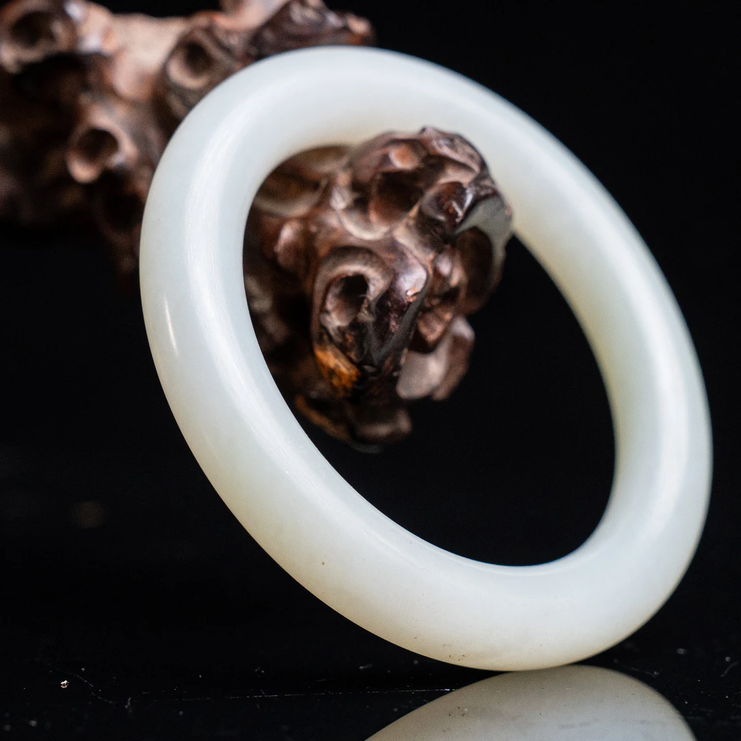 清代和田玉圆条手镯-LM