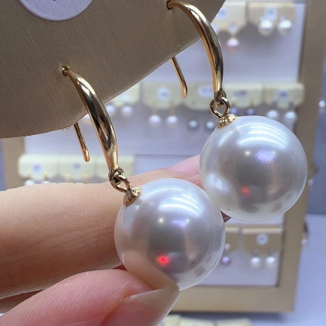 银S925镶嵌淡水珍珠耳饰