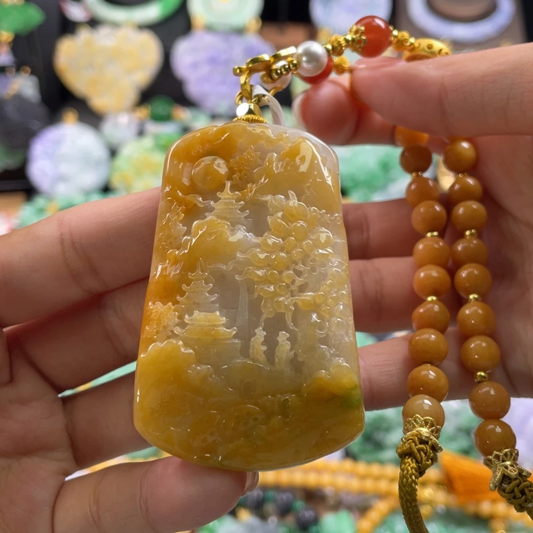 翡翠未镶嵌颈饰代编织