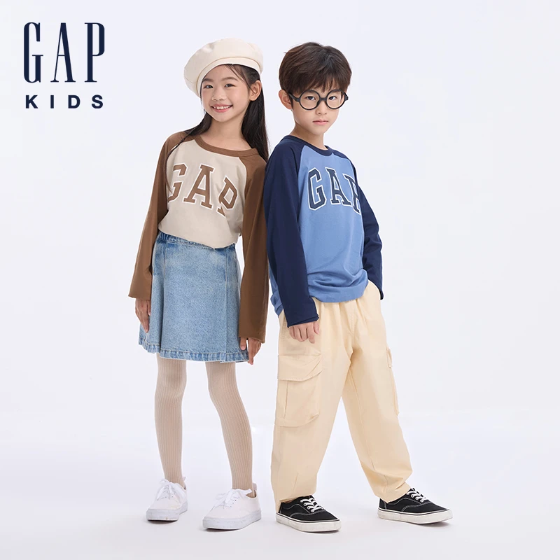 Gap男女童2025春季新款纯棉长袖T恤687263/644667/646127/761229