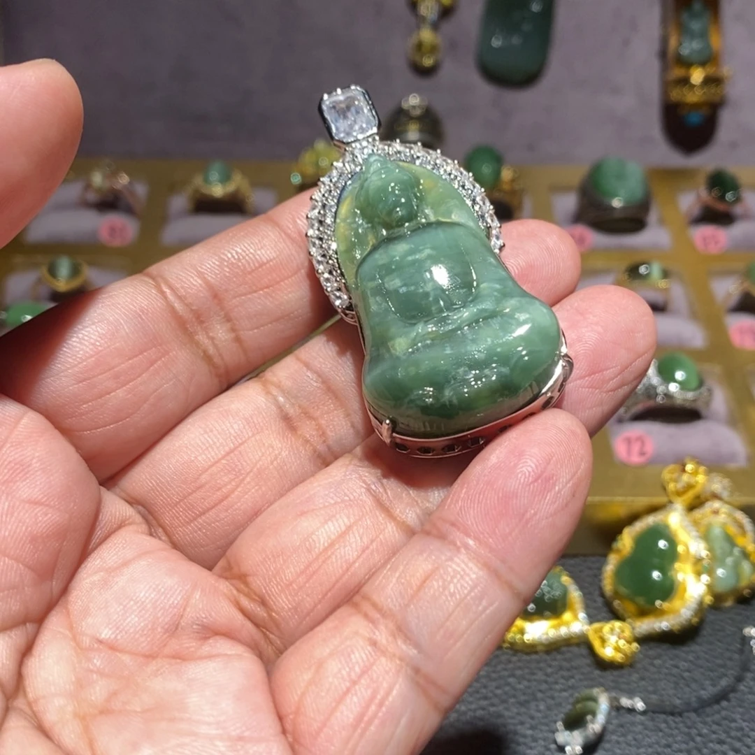 ༺***༻和田玉（碧玉）未镶嵌颈饰