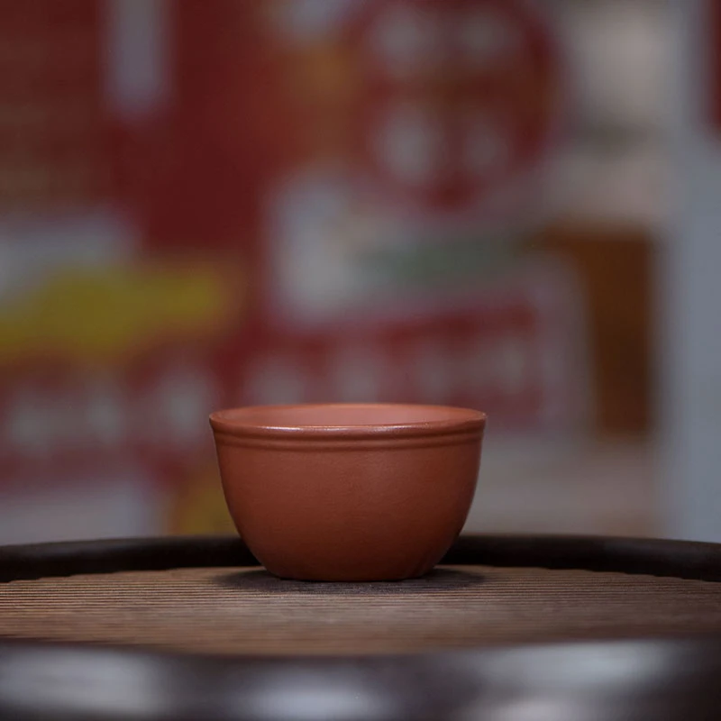 阎记抟砂 龙山朱泥 双层缸杯 主人杯 EE紫砂 S134  13 536