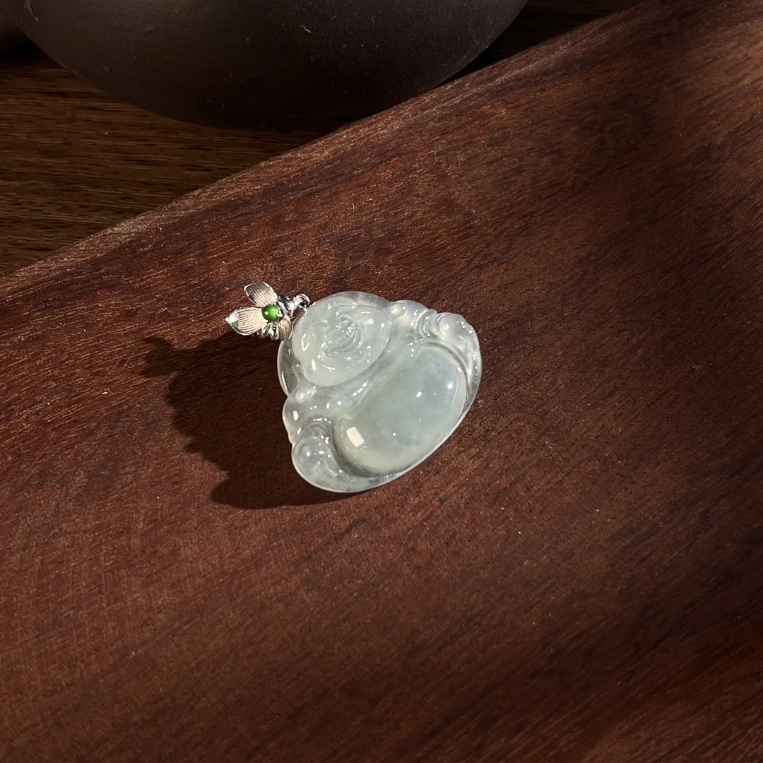 【睿泽鉴宝】18K翡翠佛公吊坠多样性发一/有瑕 24*30*6 V0066