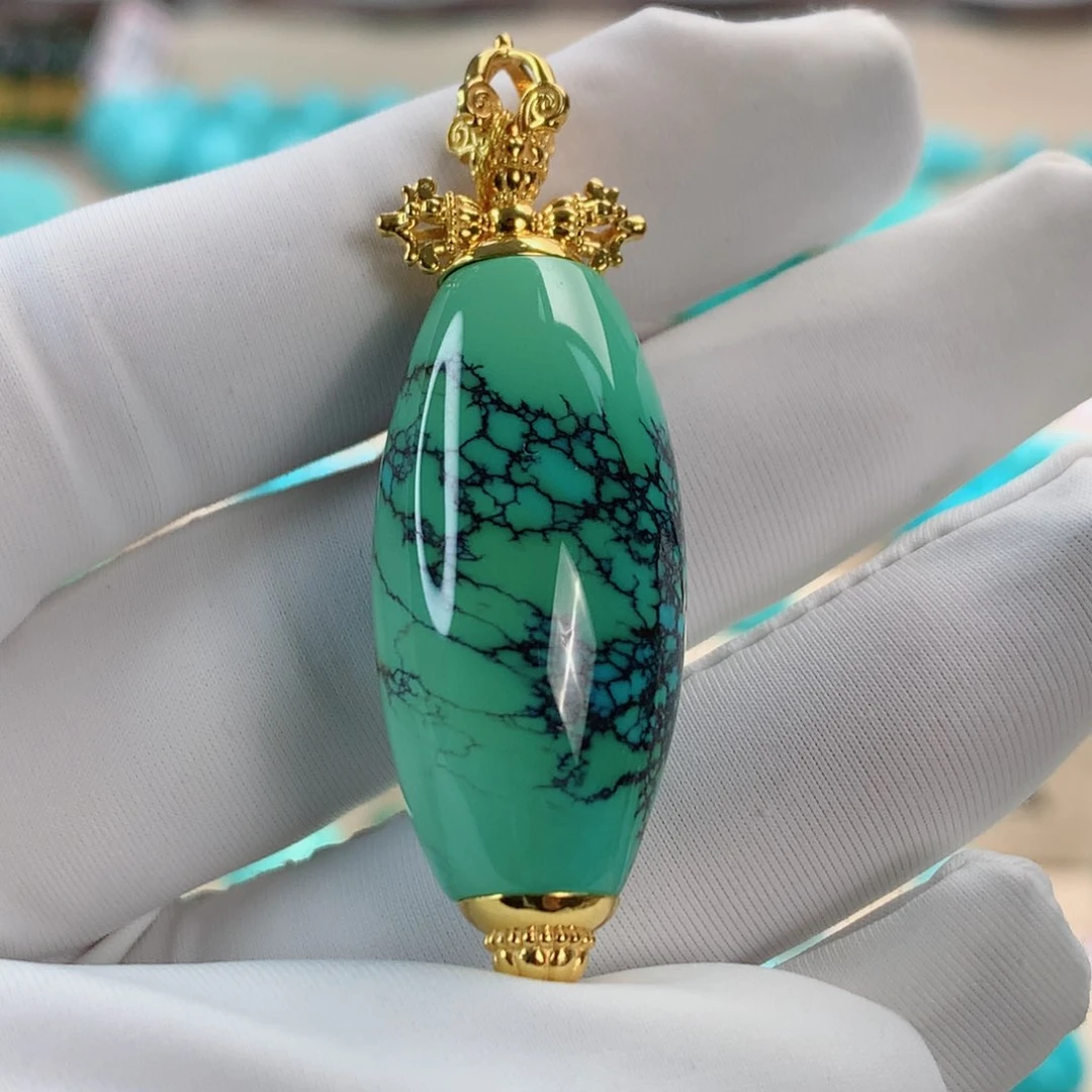 绿松石手链18K金镶嵌兰****病