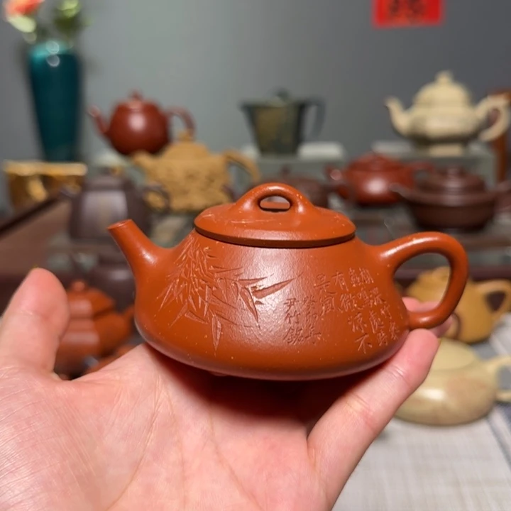 朱***窗茶壶紫砂全手工全手工