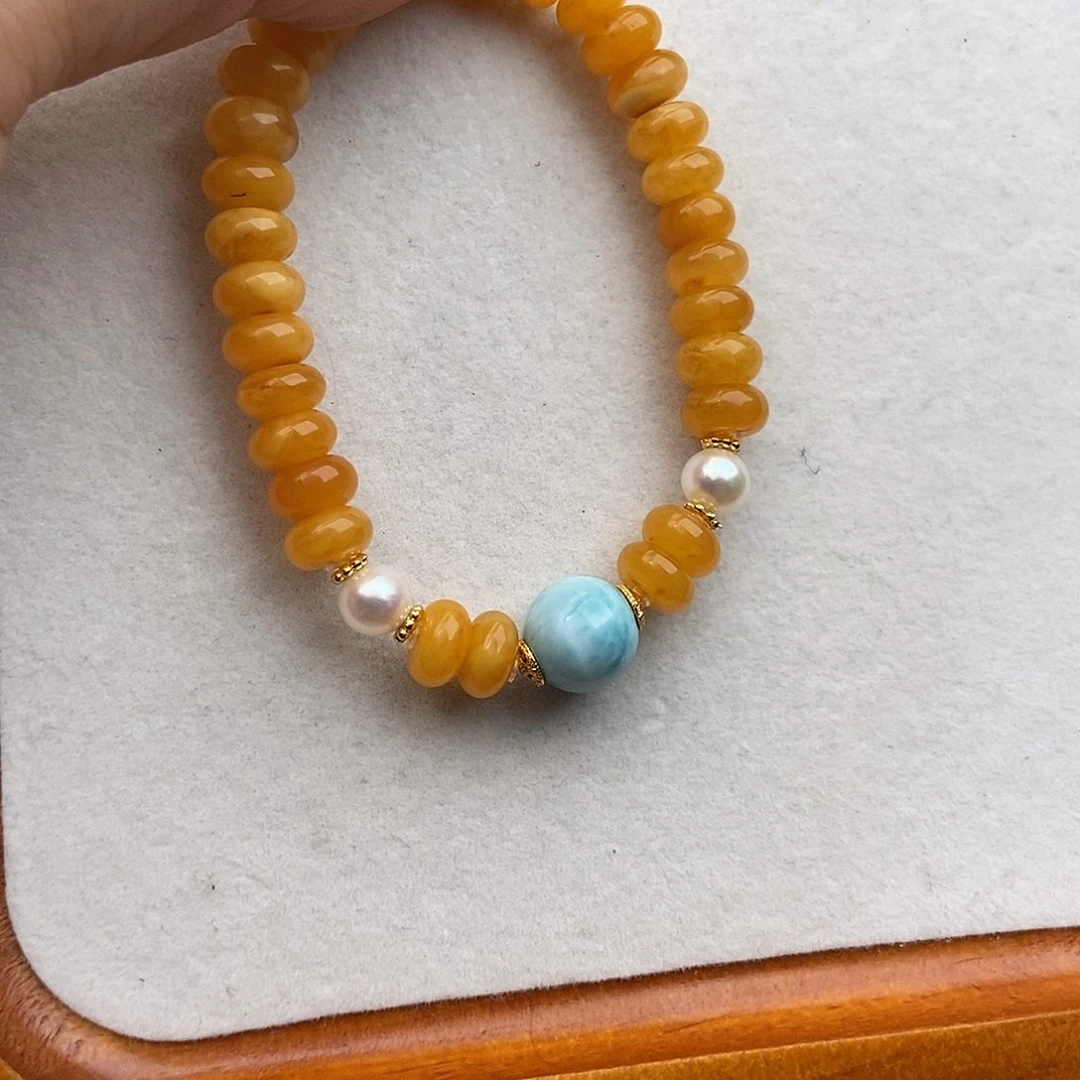 未镶嵌琥珀手链天然琥珀蜜蜡单圈手链