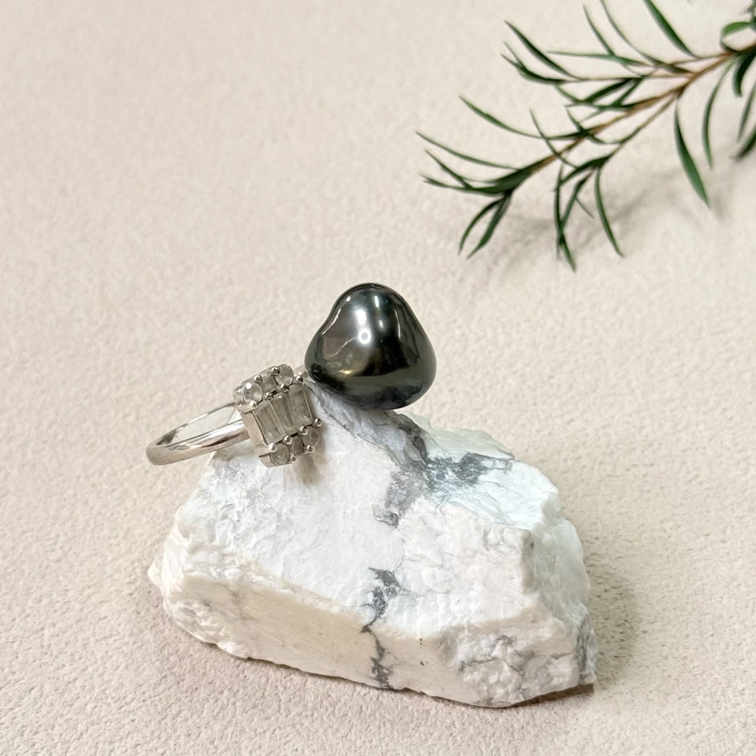 【六六中古】孤品s925海水珍珠开口戒指ty0954珠子11.8