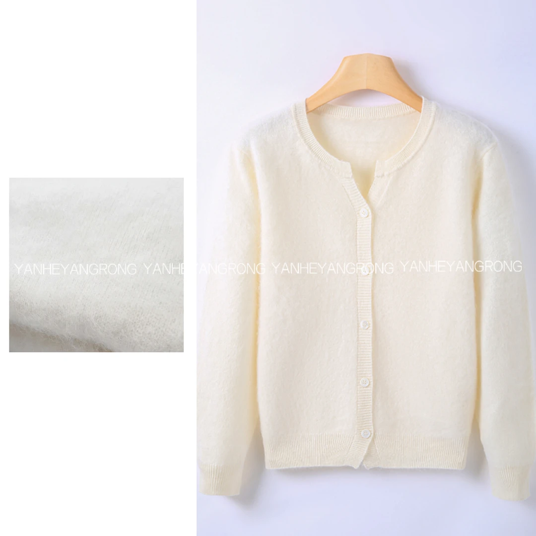 新款山羊绒毛衣开衫女时尚高级绵羊毛针织衫百搭上衣外套秋冬M02