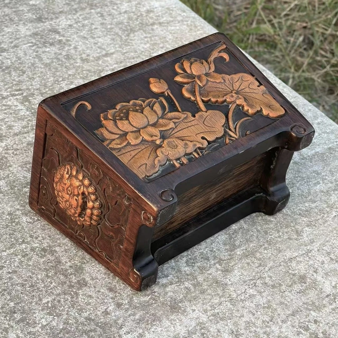 拆迁偶得，檀木香炉，镶嵌黄杨，全品